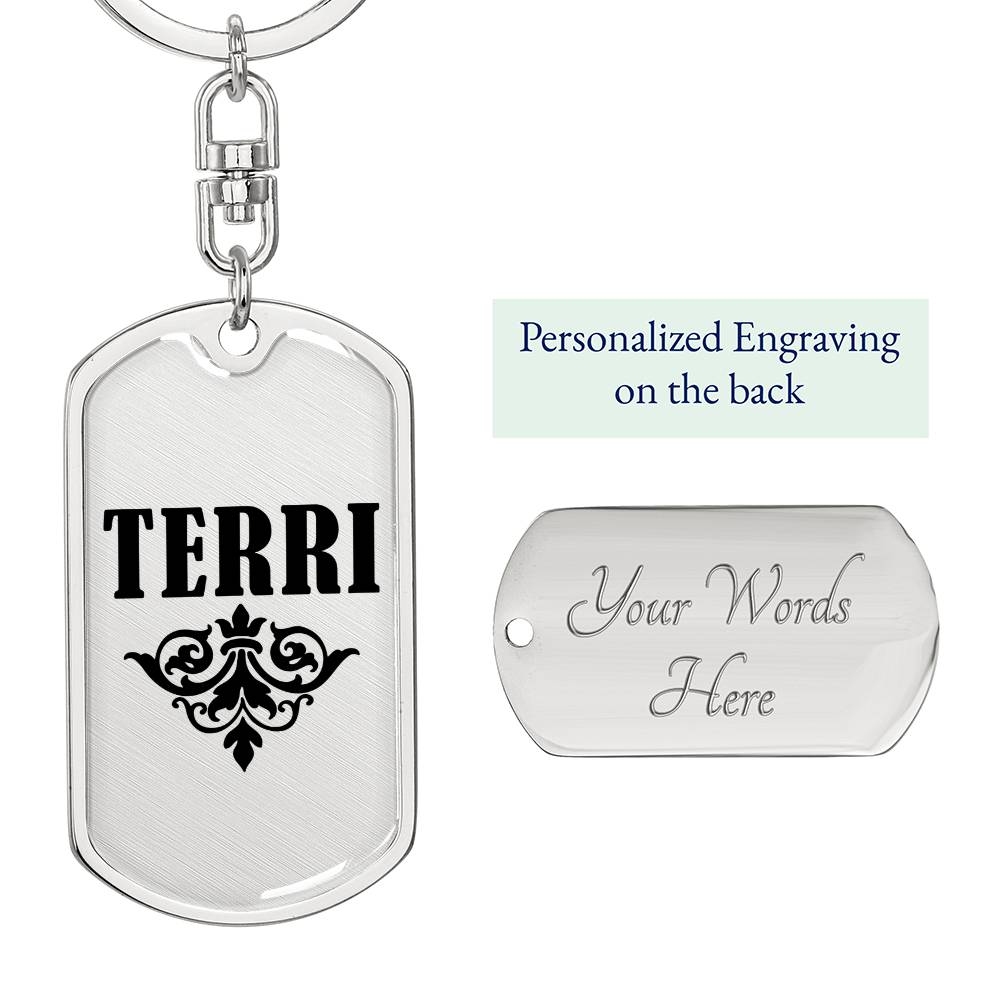 Terri v01a - Luxury Dog Tag Keychain
