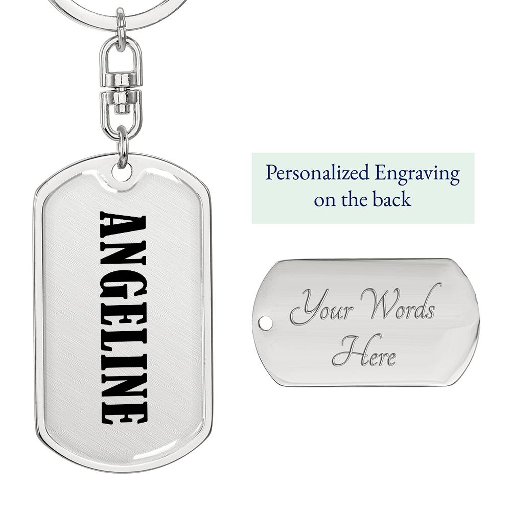 Angeline v01 - Luxury Dog Tag Keychain