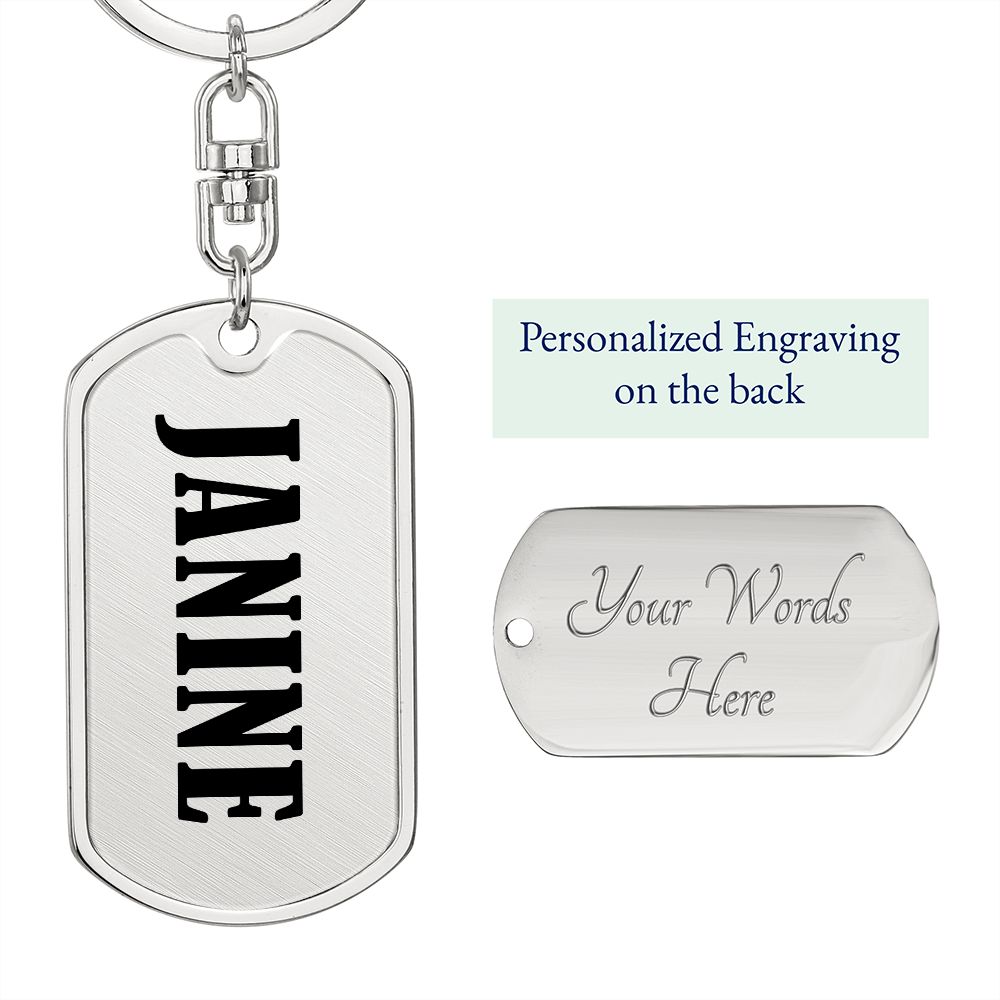 Janine v01 - Luxury Dog Tag Keychain