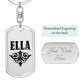 Ella v01a - Luxury Dog Tag Keychain
