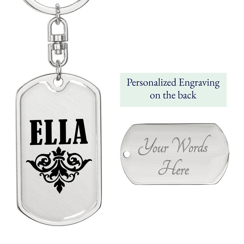 Ella v01a - Luxury Dog Tag Keychain