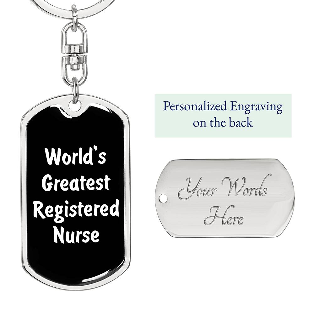 World's Greatest Registered Nurse v3 - Luxury Dog Tag Keychain