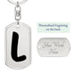 Initial L v1b - Luxury Dog Tag Keychain