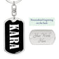Kara v01w - Luxury Dog Tag Keychain