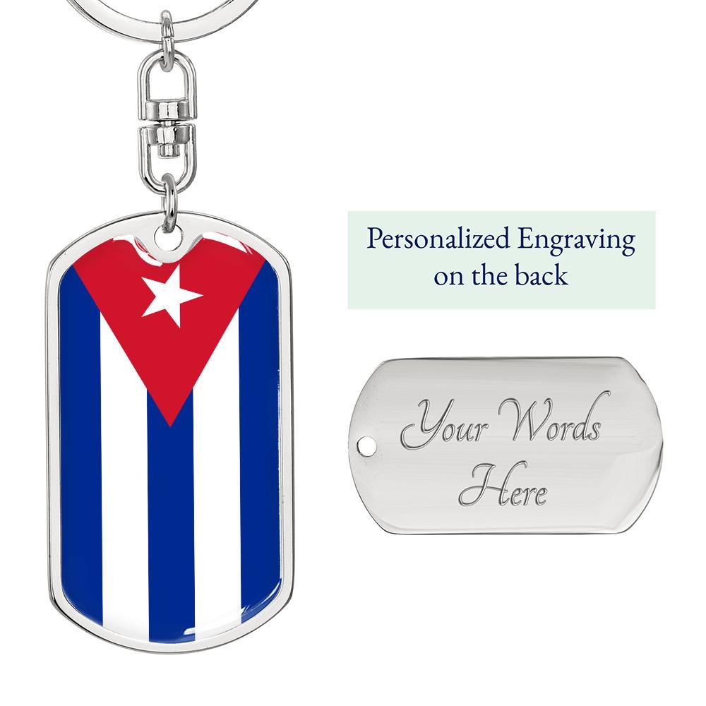 Cuban Flag - Luxury Dog Tag Keychain