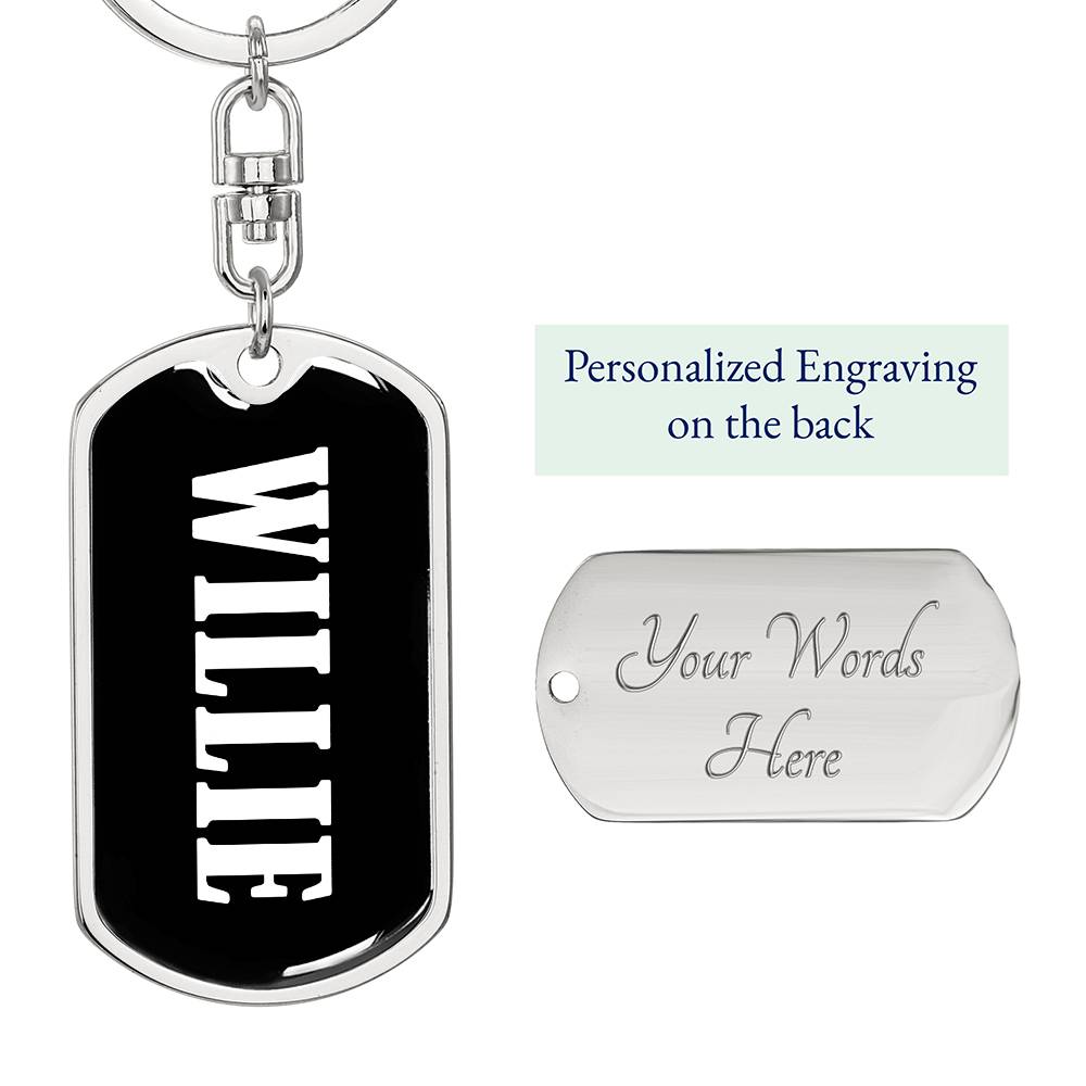 Willie v01w - Luxury Dog Tag Keychain