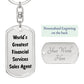 World's Greatest Financial Services Sales Agent - Luxury Dog Tag Keychain