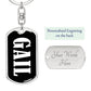 Gail v01w - Luxury Dog Tag Keychain
