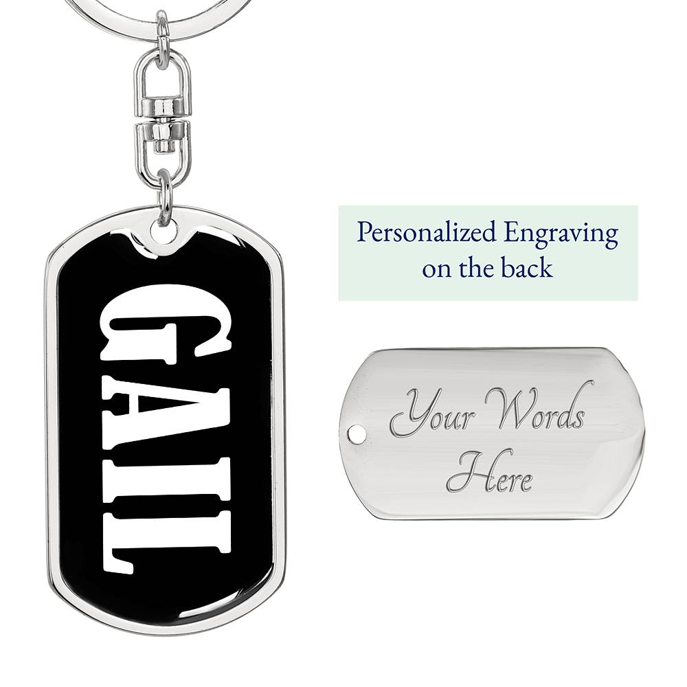 Gail v01w - Luxury Dog Tag Keychain