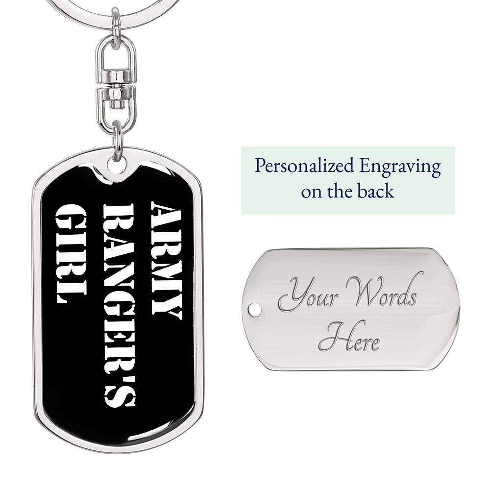 Army Ranger's Girl v3 - Luxury Dog Tag Keychain