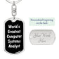 World's Greatest Computer Systems Analyst v3 - Luxury Dog Tag Keychain