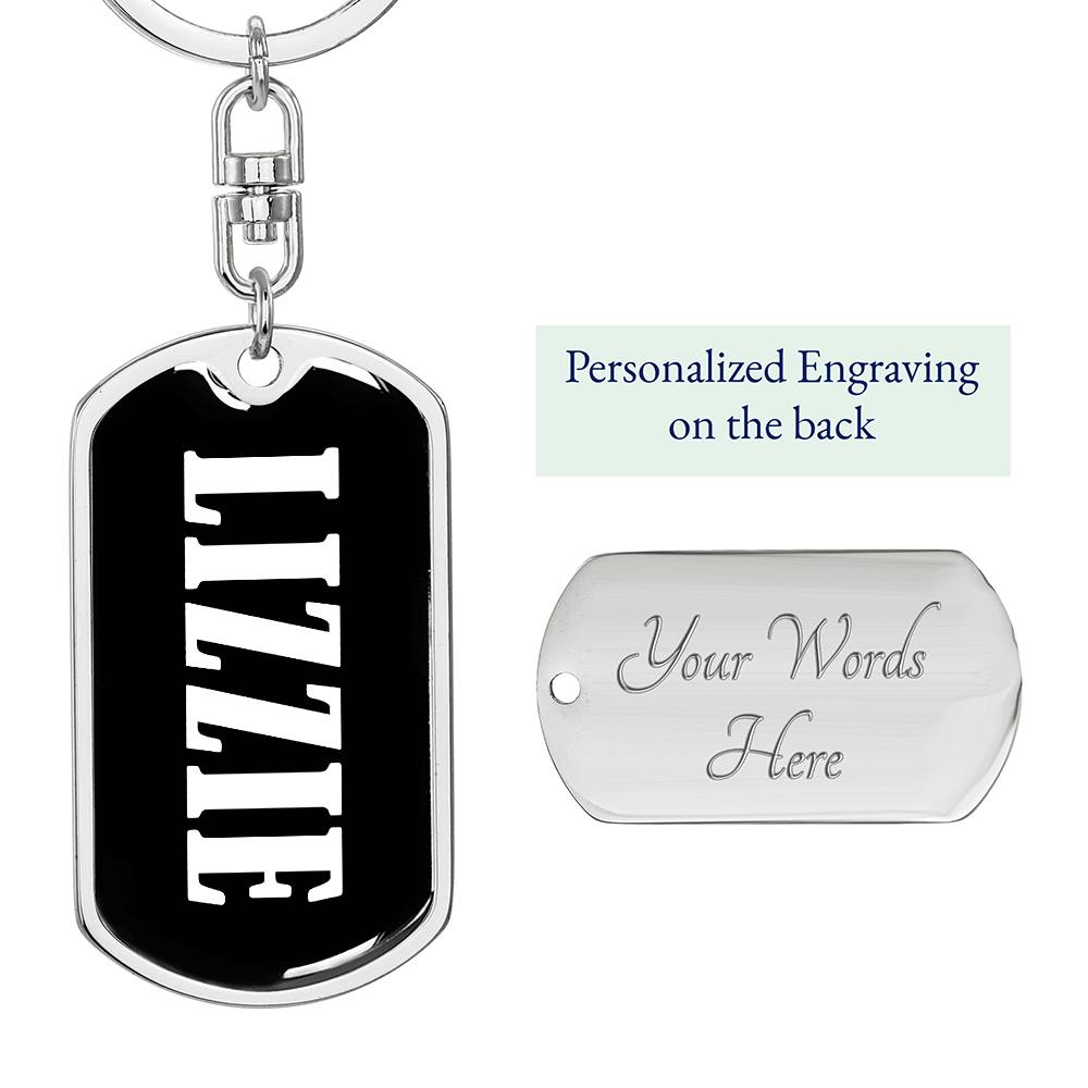 Lizzie v03 - Luxury Dog Tag Keychain