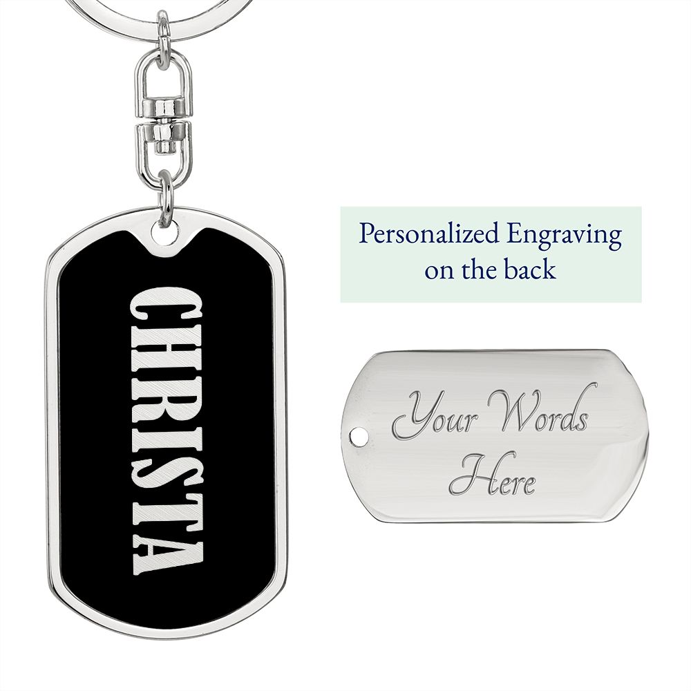 Christa v02 - Luxury Dog Tag Keychain