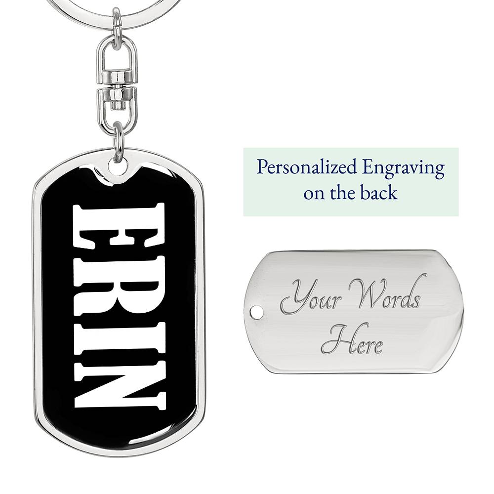 Erin v01w - Luxury Dog Tag Keychain