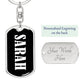 Sarah v01w - Luxury Dog Tag Keychain