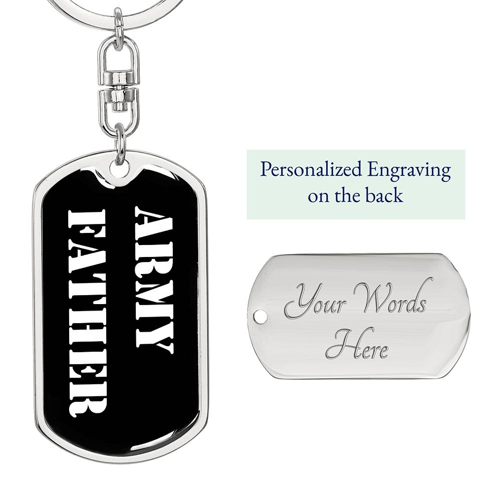 Army Father v3 - Luxury Dog Tag Keychain