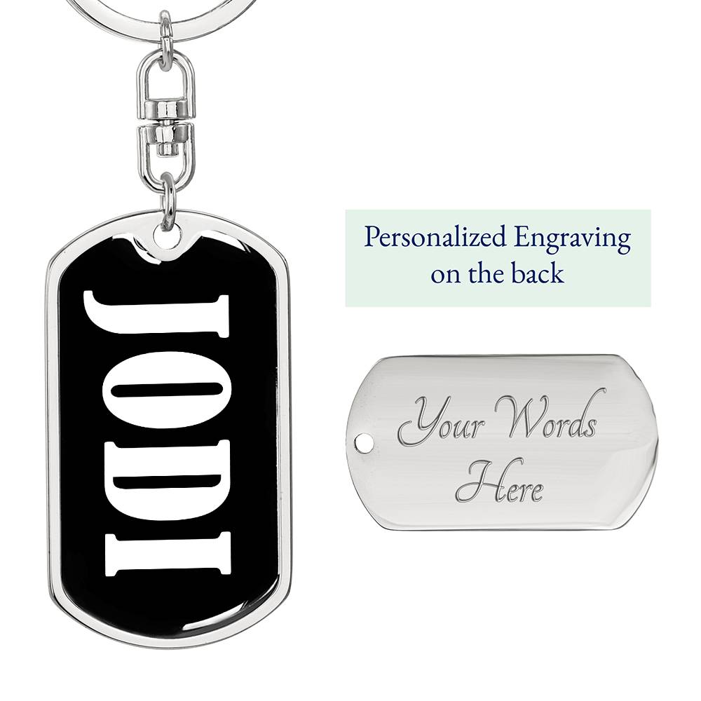 Jodi v01w - Luxury Dog Tag Keychain