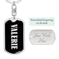 Valerie v01w - Luxury Dog Tag Keychain
