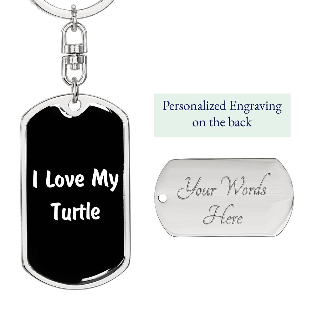 Love My Turtle v3 - Luxury Dog Tag Keychain