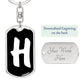 Initial H v3b - Luxury Dog Tag Keychain