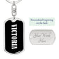 Victoria v01w - Luxury Dog Tag Keychain