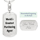 World's Greatest Purchasing Agent - Luxury Dog Tag Keychain