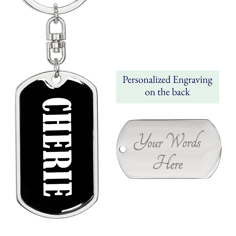 Cherie v03 - Luxury Dog Tag Keychain