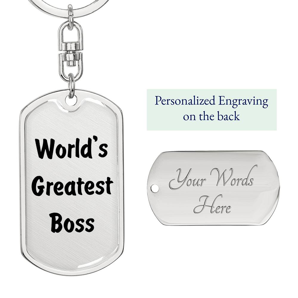 World's Greatest Boss - Luxury Dog Tag Keychain