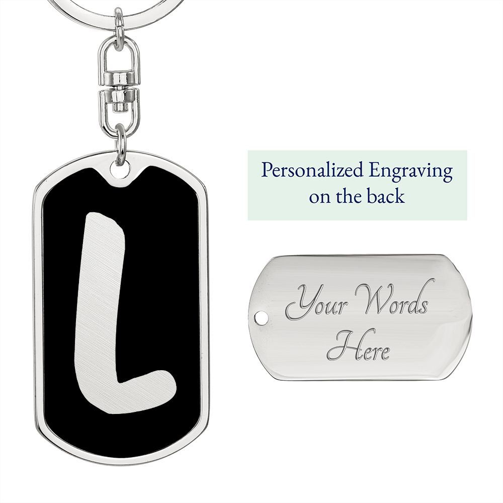 Initial L v2b - Luxury Dog Tag Keychain