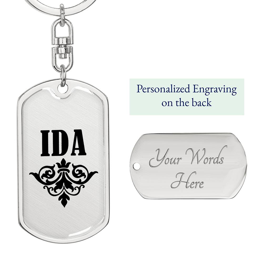 Ida v01a - Luxury Dog Tag Keychain