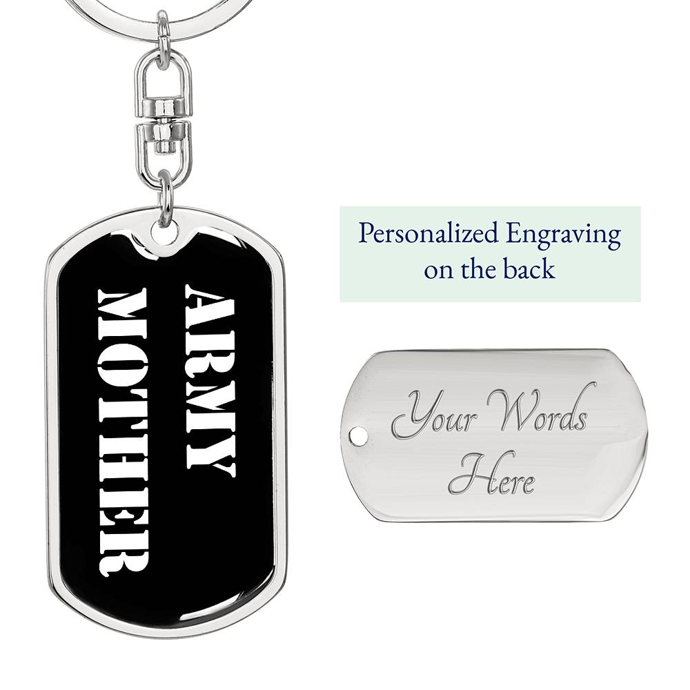 Army Mother v3 - Luxury Dog Tag Keychain
