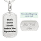 World's Greatest Scientific Products Sales Representative - Luxury Dog Tag Keychain