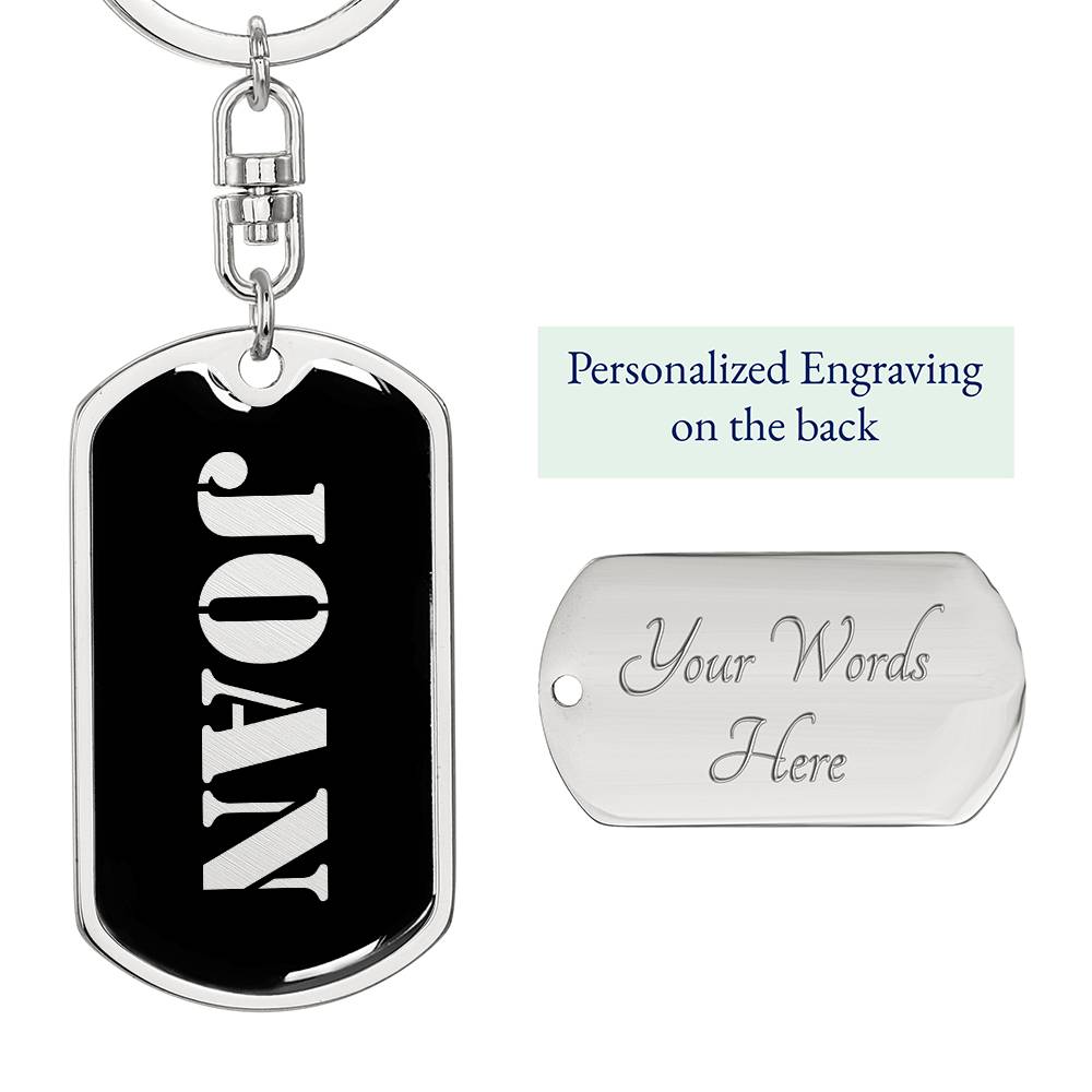 Joan v2 - Luxury Dog Tag Keychain
