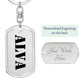 Alva - Luxury Dog Tag Keychain