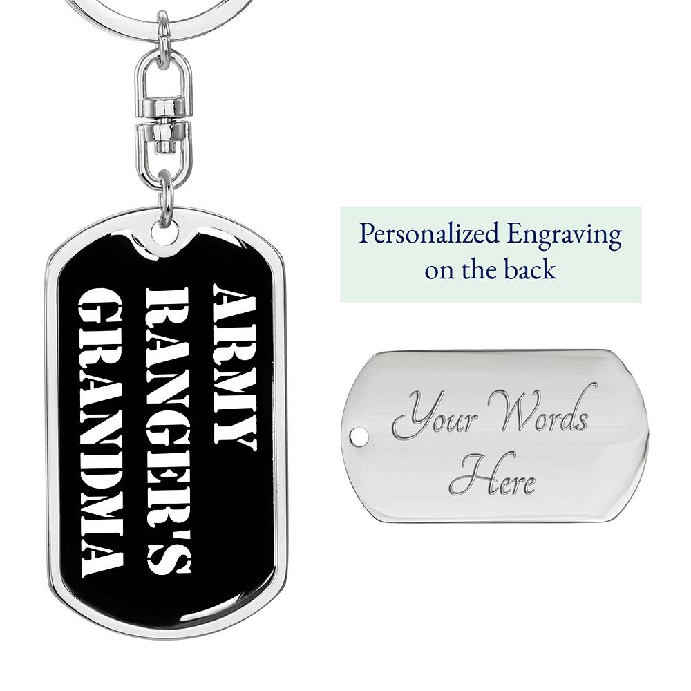 Army Ranger's Grandma v3 - Luxury Dog Tag Keychain