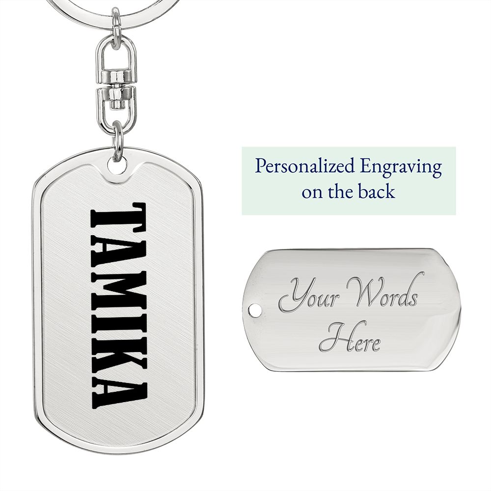 Tamika v01 - Luxury Dog Tag Keychain