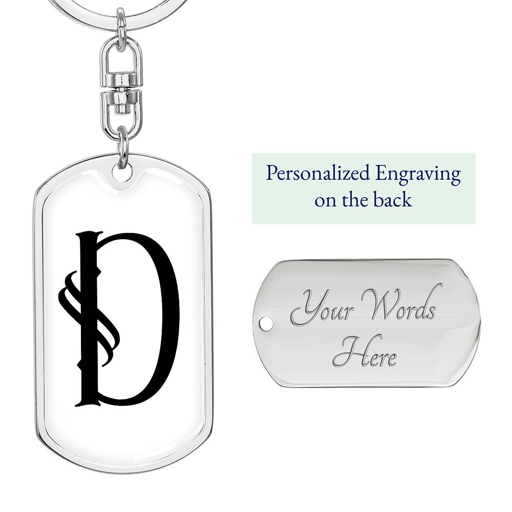Initial D v001-14 - Luxury Dog Tag Keychain