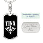 Tina v03a - Luxury Dog Tag Keychain