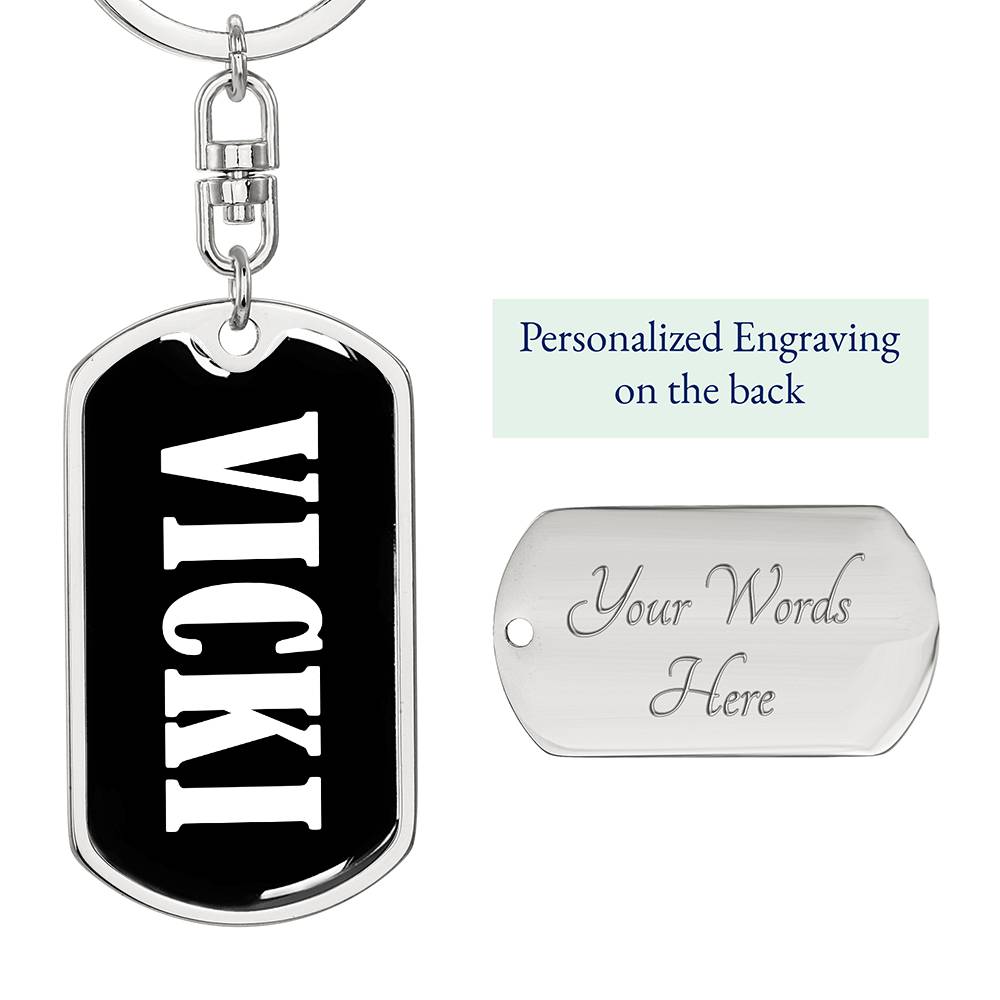 Vicki v01w - Luxury Dog Tag Keychain