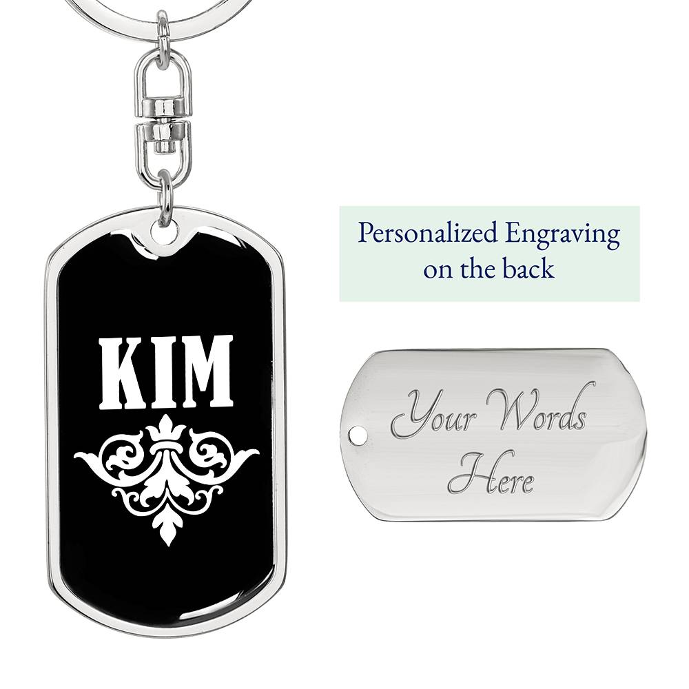 Kim v03a - Luxury Dog Tag Keychain