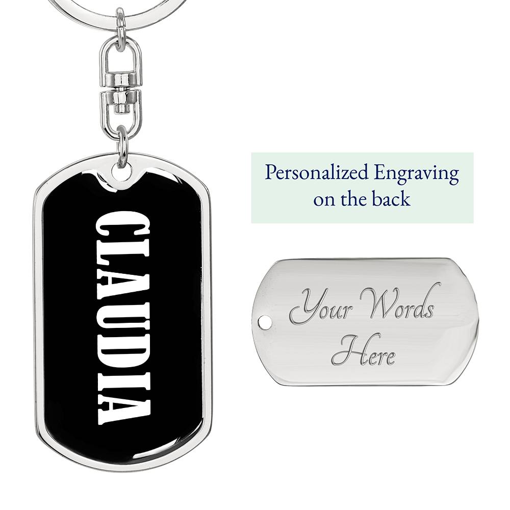 Claudia v01w - Luxury Dog Tag Keychain