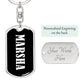 Marsha v01w - Luxury Dog Tag Keychain