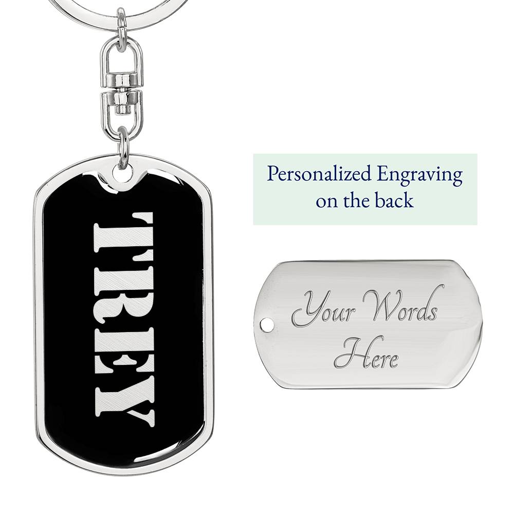 Trey v2 - Luxury Dog Tag Keychain