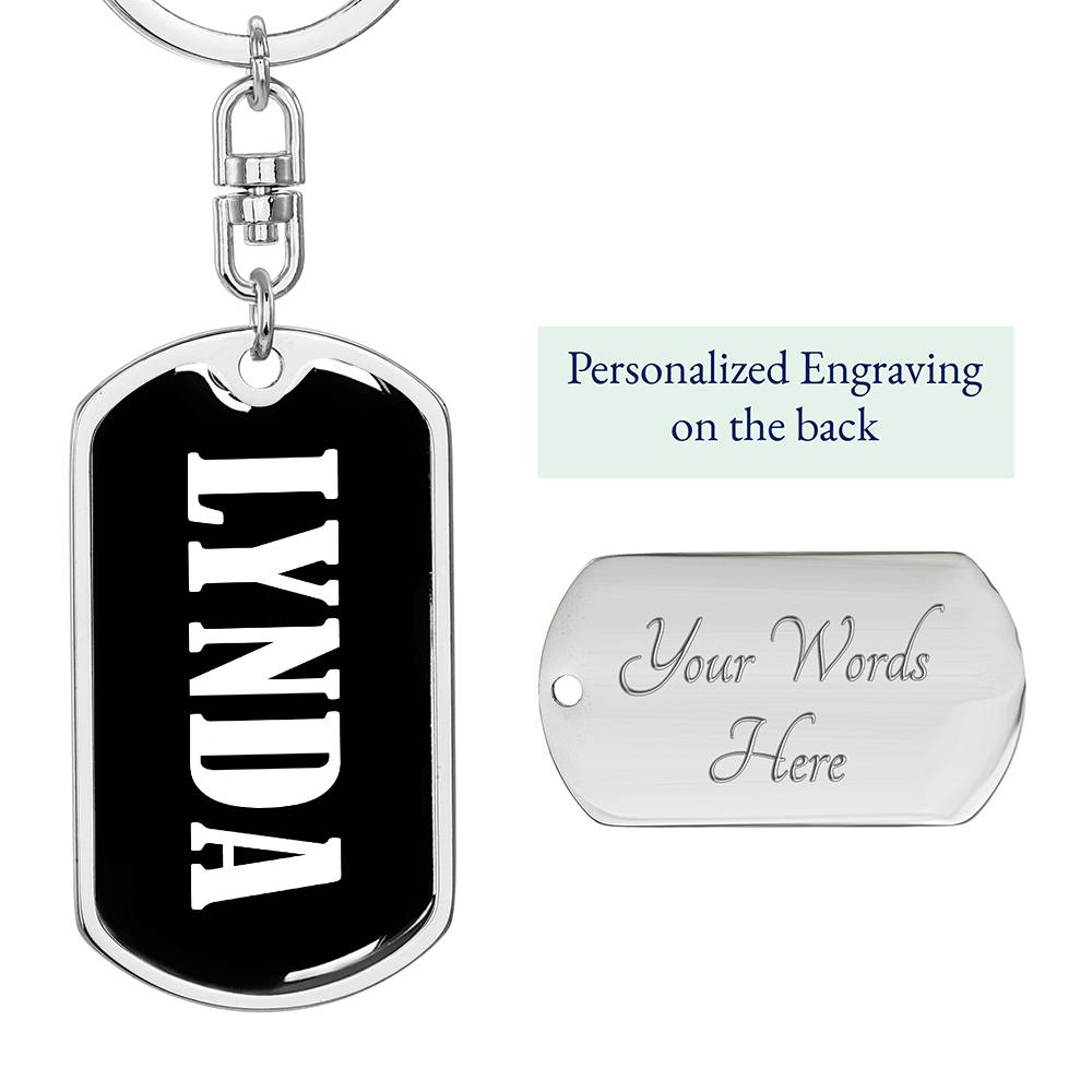 Lynda v01w - Luxury Dog Tag Keychain