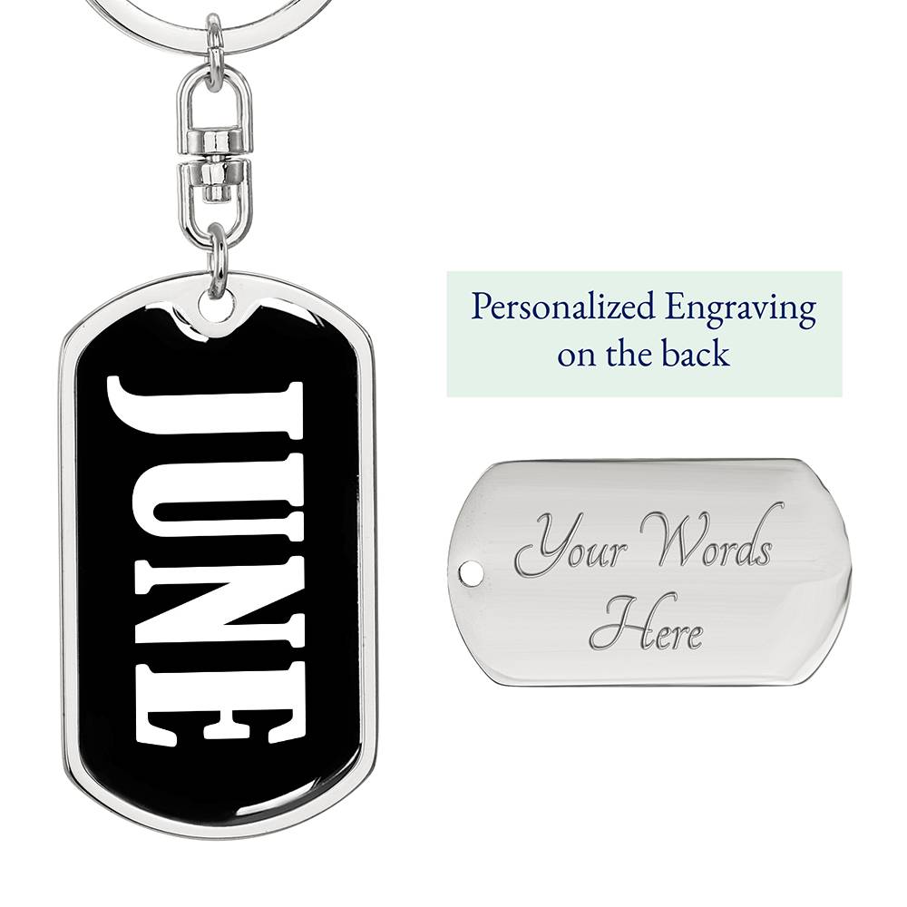 June v01w - Luxury Dog Tag Keychain