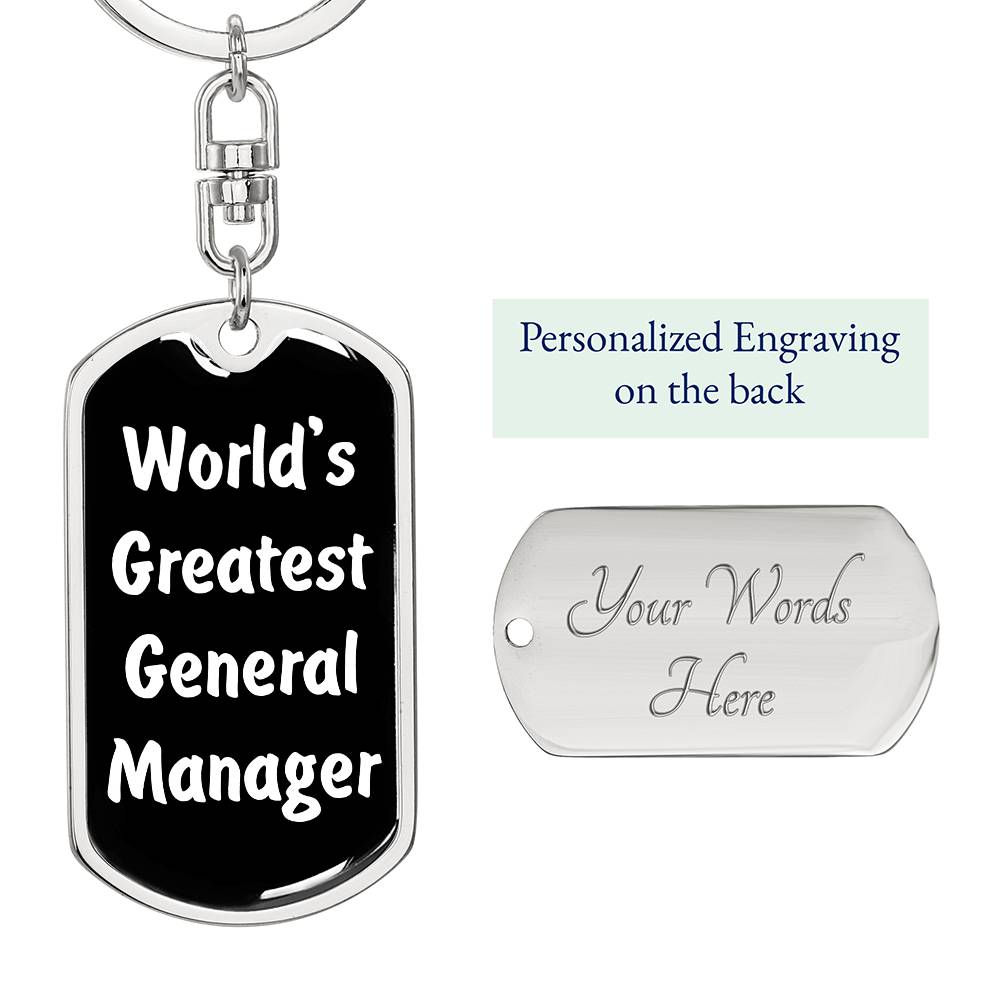 World's Greatest General Manager v3 - Luxury Dog Tag Keychain