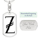 Initial Z v001-14 - Luxury Dog Tag Keychain