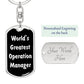 World's Greatest Operation Manager v3 - Luxury Dog Tag Keychain