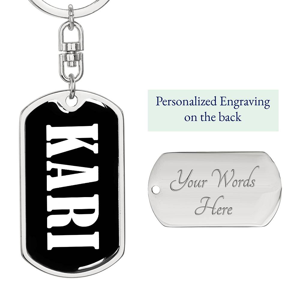 Kari v01w - Luxury Dog Tag Keychain