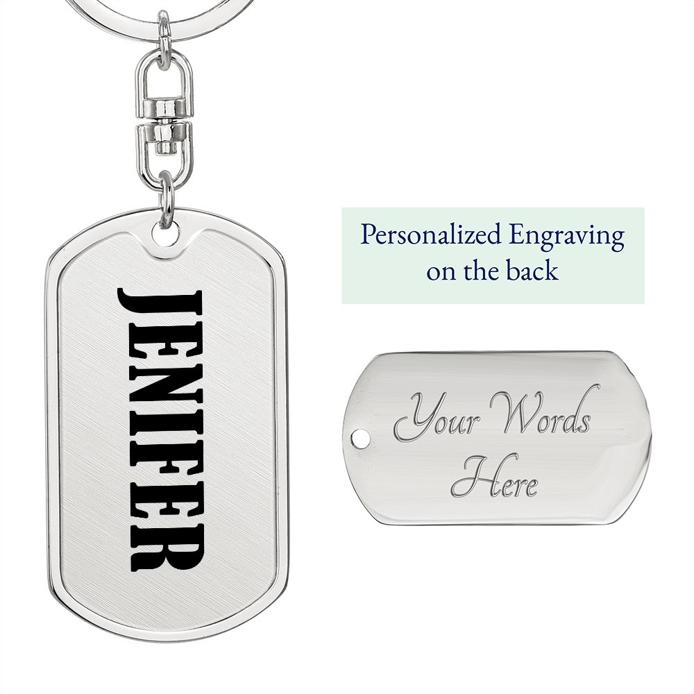 Jenifer v01 - Luxury Dog Tag Keychain